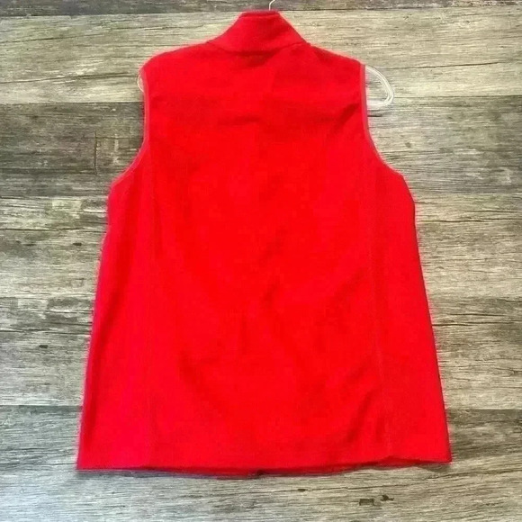 Lands End Outfitters Women’s Red Fleece Vest Size Large - Picture 2 of 6
